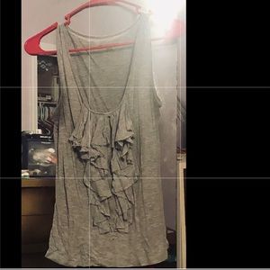 Grey ruffled tank top